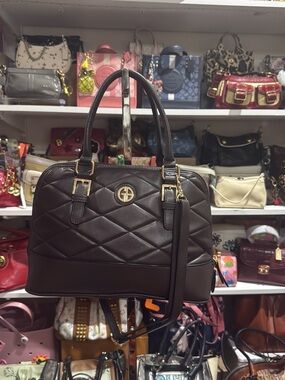 Giani Bernini Quilted Dome Satchel Bag - Brown new condition